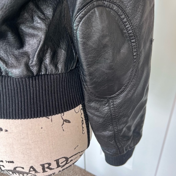 Express Faux Leather Jacket Moto Style Ribbed Collar Size XS Dark Brown - Picture 7 of 13
